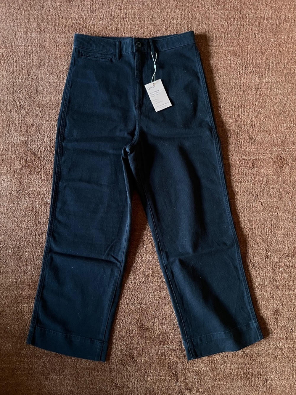 Quince Organic Stretch Cotton Wide-Leg Crop Pants 28 - Picture 1 of 11